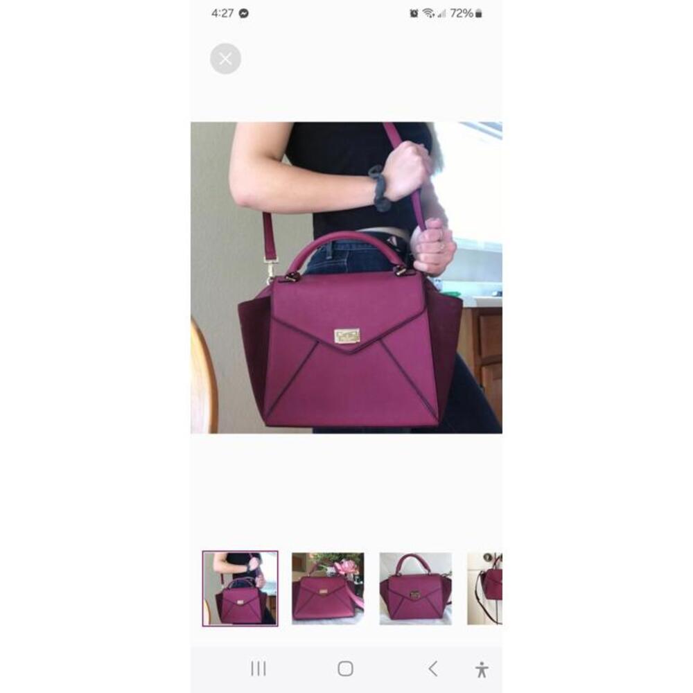 Kate Spade, Laurel Wesley Place CrossBody Shoulder Top Handle Bag burgundy #CB3 - Picture 6 of 15